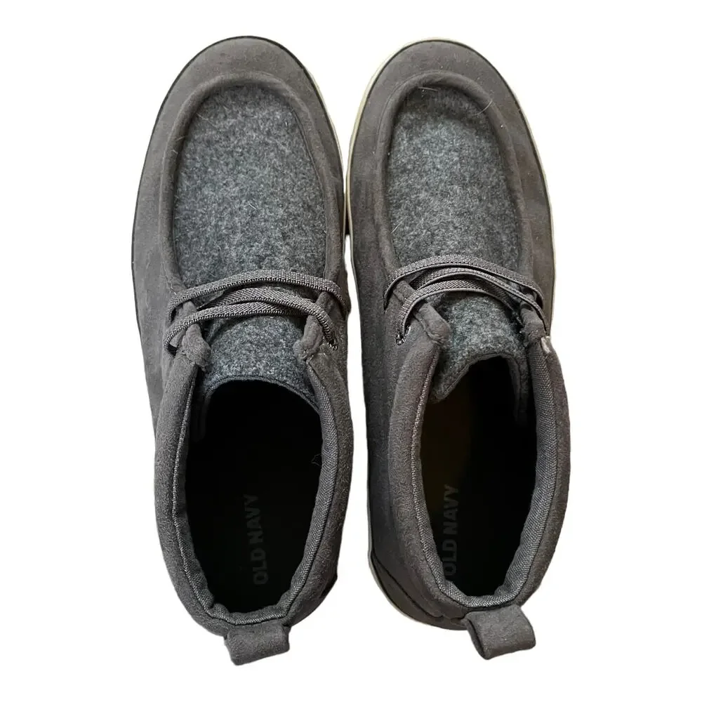 Old Navy Boys High Top Faux Suede Elastic Lace Sneakers Shoes Koalabee Size 6